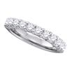 1 CTW Pave-set Diamond Wedding Ring 14KT White Gold - REF-134N9F