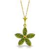 Genuine 1.40 ctw Peridot Necklace Jewelry 14KT Yellow Gold - REF-25X8M