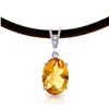 Genuine 7.56 ctw Citrine & Diamond Necklace Jewelry 14KT White Gold - REF-35M5T