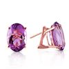 Genuine 15.1 ctw Amethyst Earrings Jewelry 14KT Rose Gold - REF-59M6T