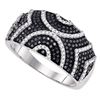 0.60 CTW Black Color Diamond Symmetrical Ring 10KT White Gold - REF-57K2W