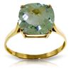 Genuine 3.6 ctw Green Amethyst Ring Jewelry 14KT Yellow Gold - REF-34T7A