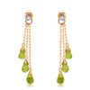 Image 1 : Genuine 10.53 ctw Peridot & Diamond Earrings Jewelry 14KT Rose Gold - REF-33T7A