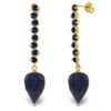Genuine 29.2 ctw Sapphire Earrings Jewelry 14KT Yellow Gold - REF-89F9Z