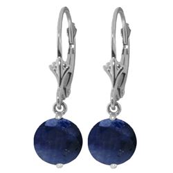 Genuine 3.3 ctw Sapphire Earrings Jewelry 14KT White Gold - REF-45Z7N