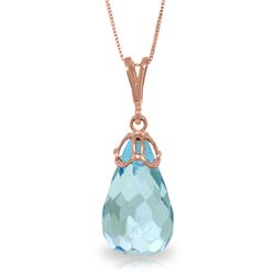 Genuine 10.25 ctw Blue Topaz Necklace Jewelry 14KT Rose Gold - REF-25F3Z