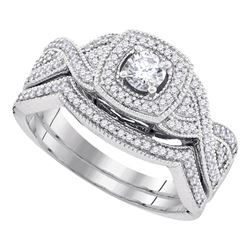 0.50 CTW Diamond Bridal Wedding Engagement Ring 10KT White Gold - REF-67Y4X