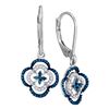 0.35 CTW Blue Color Diamond Dangle Earrings 10KT White Gold - REF-22W4K