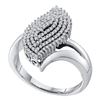 0.40 CTW Diamond Oval Cluster Ring 10KT White Gold - REF-30K2W