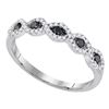 0.35 CTW Black Color Diamond Ring 10KT White Gold - REF-19F4N