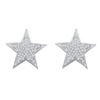 0.25 CTW Diamond Star Cluster Stud Earrings 10KT White Gold - REF-24K2W