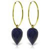 Genuine 25.7 ctw Sapphire Earrings Jewelry 14KT Yellow Gold - REF-36A9K
