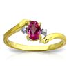 Genuine 0.46 ctw Pink Topaz & Diamond Ring Jewelry 14KT Yellow Gold - REF-28V3W