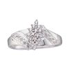 0.11 CTW Diamond Cluster Ring 10KT White Gold - REF-14X9Y