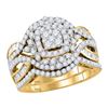 1.48 CTW Diamond Bridal Wedding Engagement Ring 14KT Yellow Gold - REF-146M9H