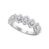 Image 1 : 0.99 CTW Diamond Diagonal Square Single Row Ring 14KT White Gold - REF-104H9M