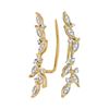 Image 1 : 0.20 CTW Diamond Climber Earrings 10KT Yellow Gold - REF-18W7K