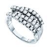 Image 1 : 0.49 CTW Diamond Four Row Strand Ring 14KT White Gold - REF-57W2K