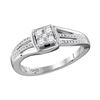 0.25 CTW Diamond Cluster Ring 10KT White Gold - REF-26H9M