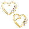 0.07 CTW Diamond Simple Heart Screwback Earrings 10KT Yellow Gold - REF-14N9F