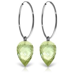 Genuine 19 ctw Amethyst Earrings Jewelry 14KT White Gold - REF-38H6X