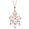 Genuine 0.02 ctw Diamond Anniversary Necklace Jewelry 14KT Rose Gold - REF-36V5W