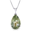 Genuine 5 ctw Green Amethyst Necklace Jewelry 14KT White Gold - REF-30F3Z