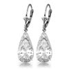 Genuine 10 ctw White Topaz Earrings Jewelry 14KT White Gold - REF-55F5Z