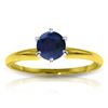 Genuine 0.65 ctw Sapphire Ring Jewelry 14KT Yellow Gold - REF-28H5X