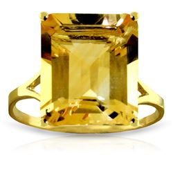 Genuine 6.5 ctw Citrine Ring Jewelry 14KT Yellow Gold - REF-43T8A