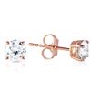 Genuine 0.80 ctw Diamond Anniversary Earrings Jewelry 14KT Rose Gold - REF-197N9R