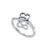 0.20 CTW Diamond Double Heart Ring 10KT White Gold - REF-20M9H