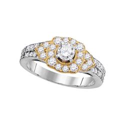 1 CTW Diamond 2-tone Bridal Wedding Engagement Ring 14KT White Gold - REF-136Y4X