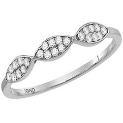 0.13 CTW Diamond Oval Cluster Stackable Ring 10KT White Gold - REF-16F4N