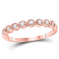 0.10 CTW Diamond Stackable Ring 10KT Rose Gold - REF-12K8W