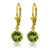 Image 1 : Genuine 3.1 ctw Peridot Earrings Jewelry 14KT Yellow Gold - REF-34N5R