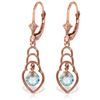 Genuine 1.25 ctw Blue Topaz Earrings Jewelry 14KT Rose Gold - REF-25K6V