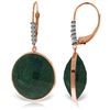 Genuine 46.15 ctw Green Sapphire Corundum & Diamond Earrings Jewelry 14KT Rose Gold - REF-78Y3F