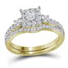0.88 CTW Princess Diamond Bridal Engagement Ring 14k Yellow Gold - REF-104Y9X