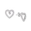 0.22 CTW Diamond Heart Stud Earrings 10KT White Gold - REF-14N9F