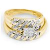 Image 1 : 0.09 CTW His & Hers Diamond Cluster Matching Bridal Ring 14KT Yellow Gold - REF-37M5H