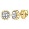 Image 1 : 0.05 CTW Diamond Circle Cluster Earrings 10KT Yellow Gold - REF-8M9H
