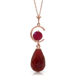 Genuine 9.3 ctw Ruby Necklace Jewelry 14KT Rose Gold - REF-26M9T