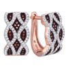 Image 1 : 0.50 CTW Red Color Diamond Hoop Earrings 10KT Rose Gold - REF-59K9W