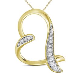 0.07 CTW Diamond Heart Pendant 10KT Yellow Gold - REF-6X6Y