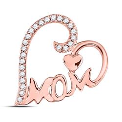 0.14 CTW Diamond Pendant 10KT Rose Gold - REF-14W3F
