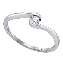 0.07 CTW Diamond Solitaire Bridal Engagement Ring 10KT White Gold - REF-8W9K