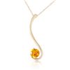 Genuine 0.55 ctw Citrine Necklace Jewelry 14KT Yellow Gold - REF-26Z2N