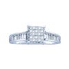 0.50 CTW Princess Diamond Square Cluster Ring 14KT White Gold - REF-30K2W