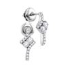0.25 CTW Diamond 2-stone Earrings 14KT White Gold - REF-26K3W